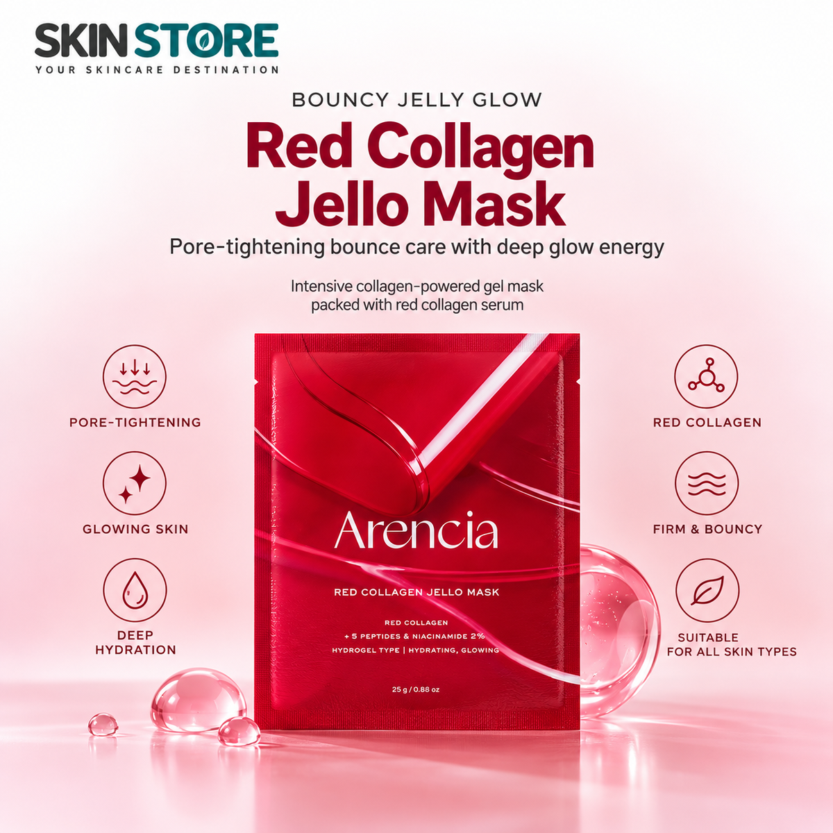 ARENCIA Red Collagen Jello Mask 25g (1ea)
