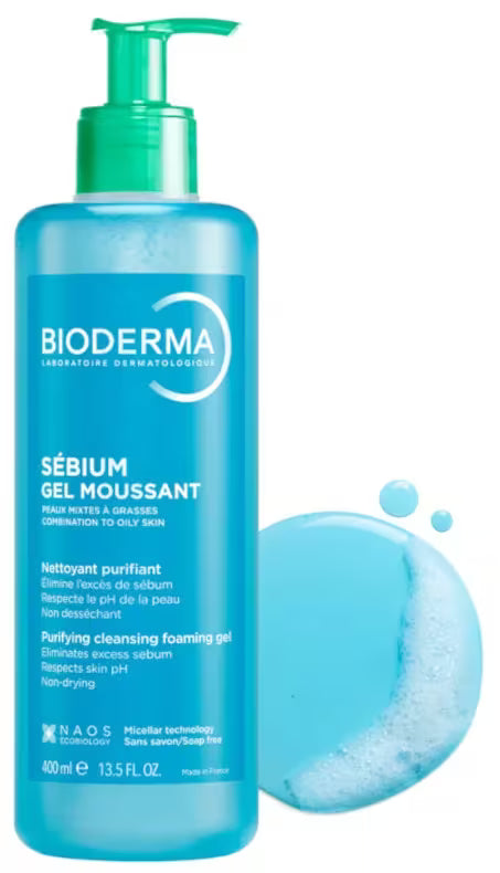 Bioderma Sebium Moussant Purifying Cleansing Foaming Gel 400ml