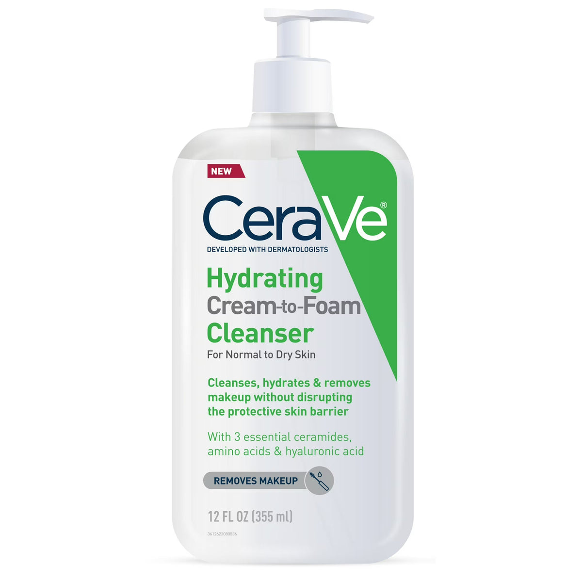 CeraVe (USA) Hydrating Cream to Foam Cleanser For Normal to Dry Skin 355ml 