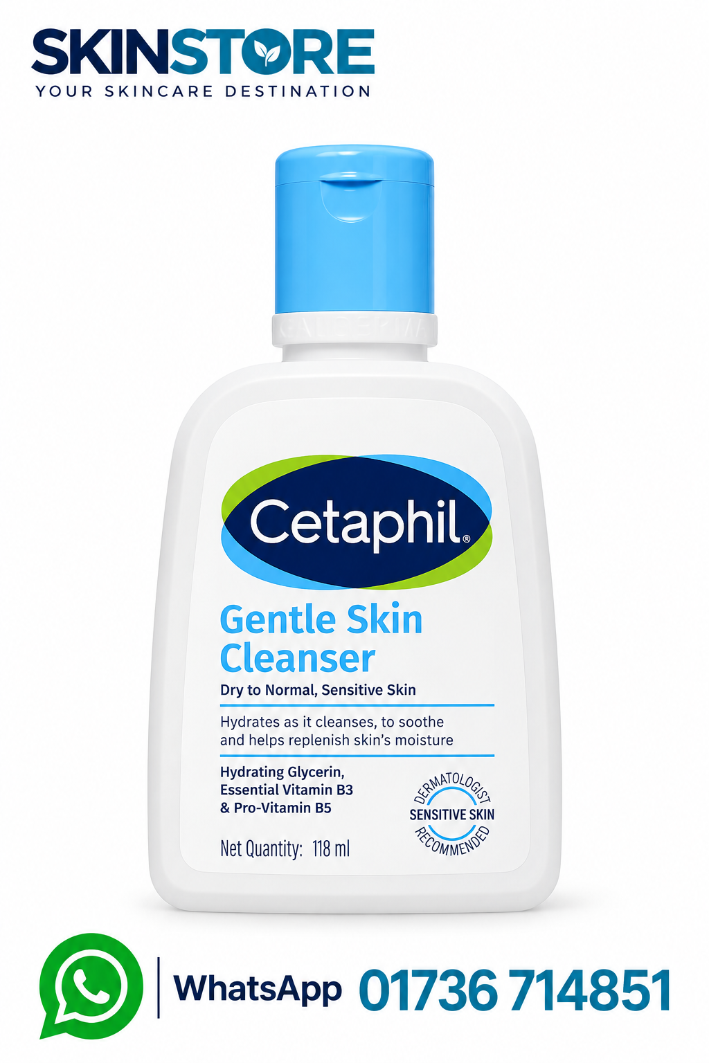 Cetaphil (India) Gentle Skin Cleanser Dry To Normal Sensitive Skin 118ml