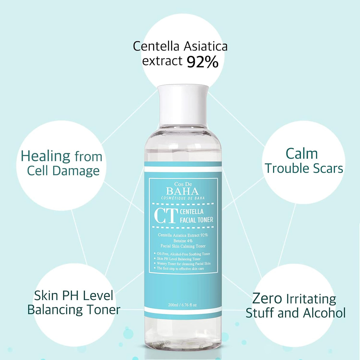 Cos de Baha (CT) Centella Facial Toner 200ml
