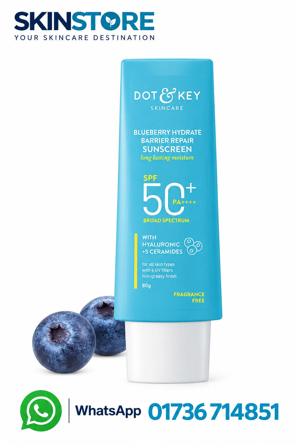 Dot & Key Blueberry Hydrate Barrier Repair Sunscreen SPF50+ PA++++ 80gm