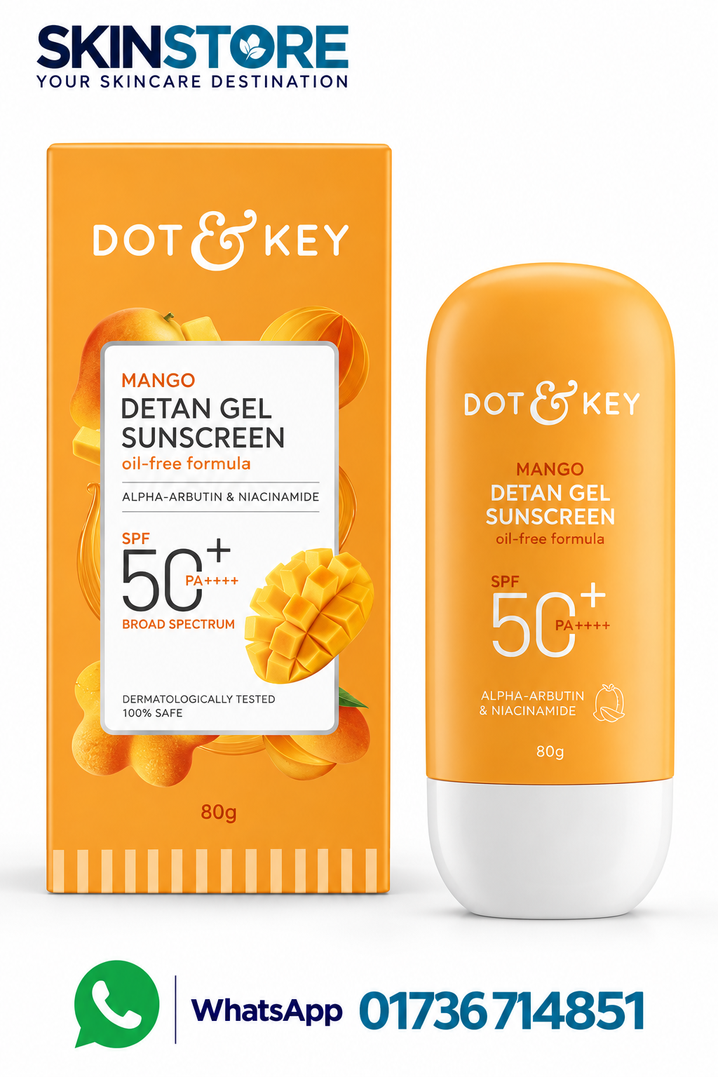 Dot & Key Mango Detan Oil-Free Sunscreen SPF 50+ PA+++ 80g