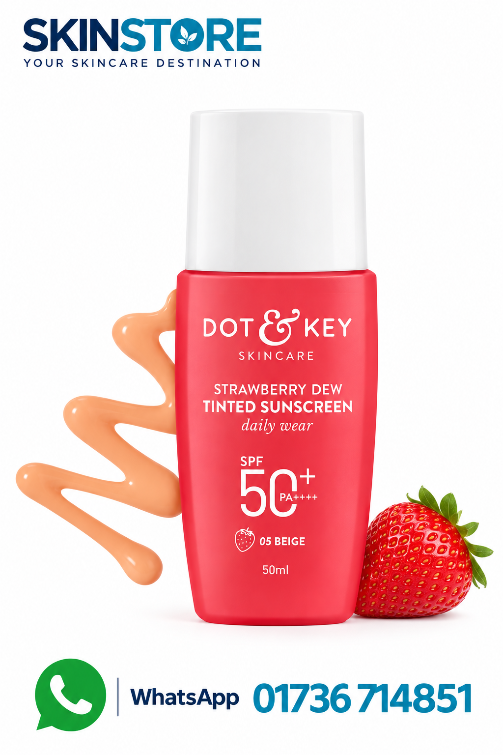 Dot & Key Strawberry Dew Tinted Sunscreen SPF50+ PA+++ 05 Beige 50ml