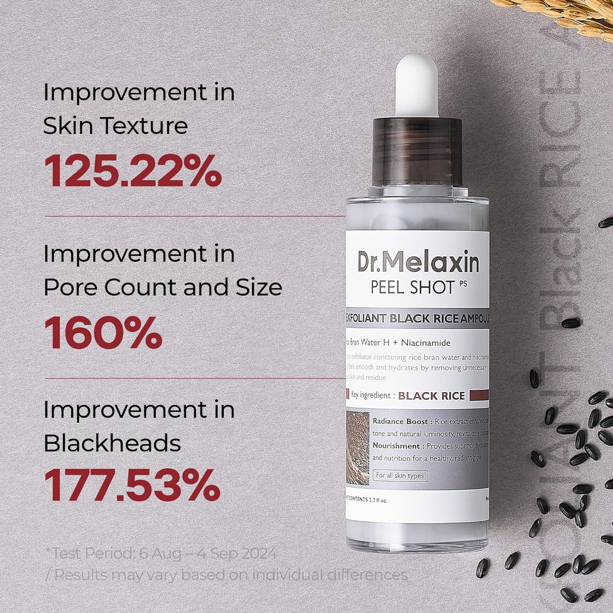 Dr Melaxin Peel Shot Exfoliating Black Rice Ampoule 80ml