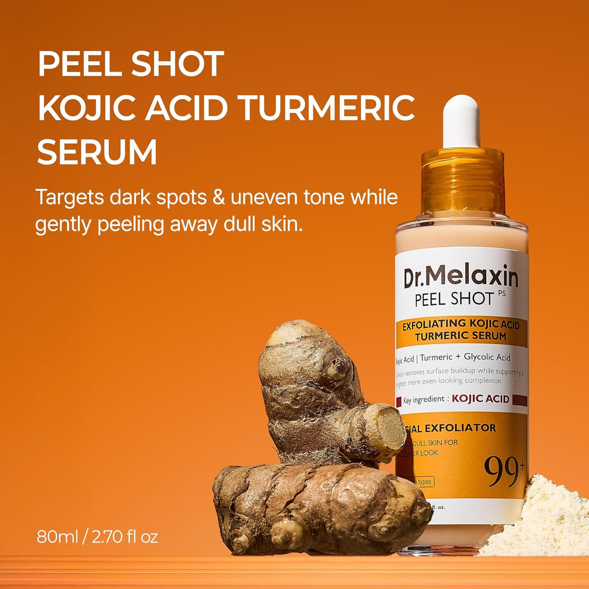 Dr Melaxin Peel Shot Exfoliating Kojic Acid Turmeric Serum 80ml