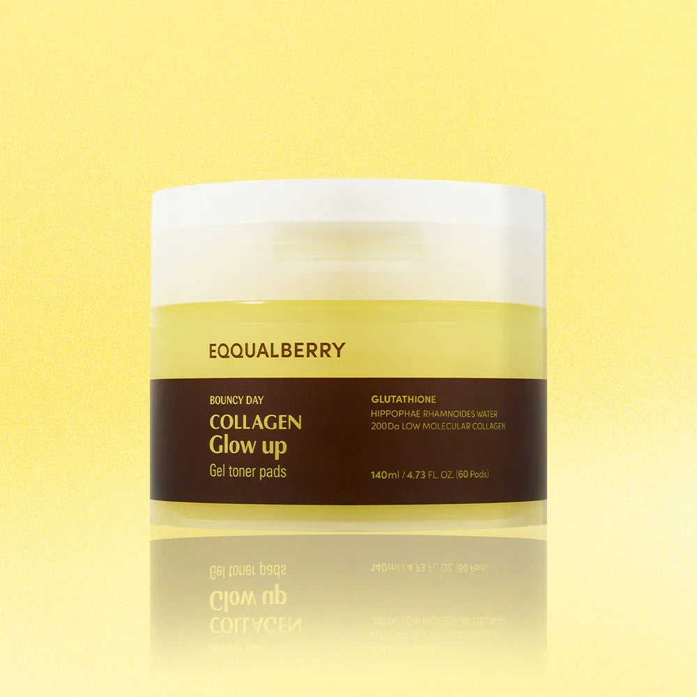 EQQUALBERRY Collagen Glow Up Gel Toner Pads 60pads