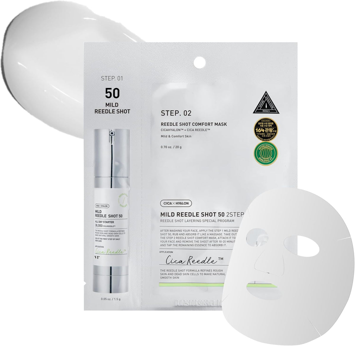 VT Cosmetics Reedle Shot 50 Mild 2 Step Mask 20g